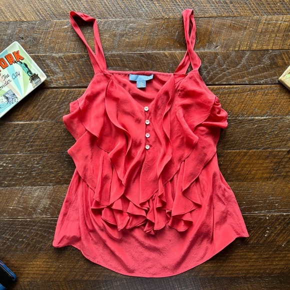 Tops - Red Ruffled Camisole
